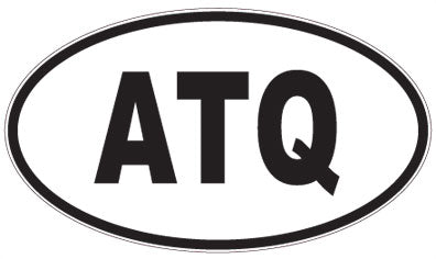 ATQ - 3 Letter Initials Oval Sticker