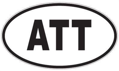 ATT - 3 Letter Initials Oval Sticker