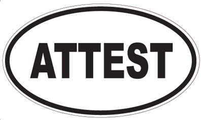 ATTEST - Oval Sticker