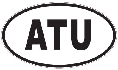 ATU - 3 Letter Initials Oval Sticker