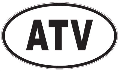 ATV - 3 Letter Initials Oval Sticker