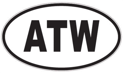 ATW - 3 Letter Initials Oval Sticker