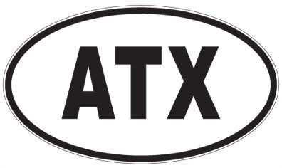 ATX - 3 Letter Initials Oval Sticker