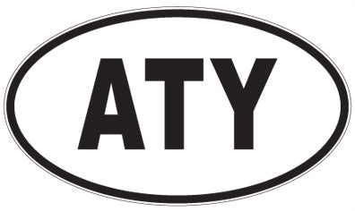 ATY - 3 Letter Initials Oval Sticker