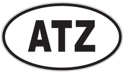 ATZ - 3 Letter Initials Oval Sticker