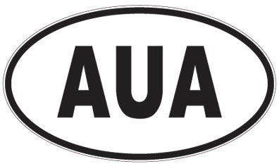 AUA - 3 Letter Initials Oval Sticker