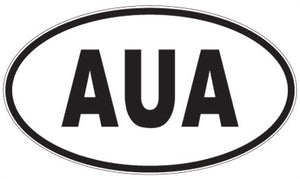 AUA - 3 Letter Initials Oval Sticker