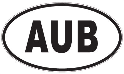 AUB - 3 Letter Initials Oval Sticker