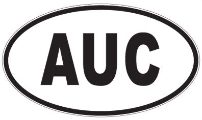 AUC - 3 Letter Initials Oval Sticker