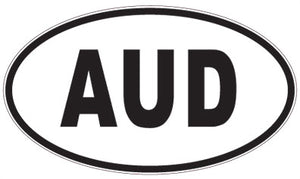 AUD - 3 Letter Initials Oval Sticker