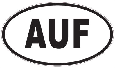 AUF - 3 Letter Initials Oval Sticker