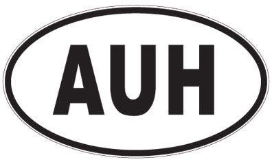 AUH - 3 Letter Initials Oval Sticker