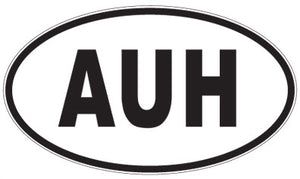 AUH - 3 Letter Initials Oval Sticker