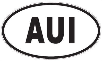 AUI - 3 Letter Initials Oval Sticker