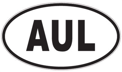 AUL - 3 Letter Initials Oval Sticker