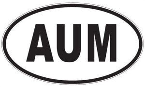 AUM - 3 Letter Initials Oval Sticker