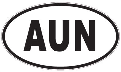 AUN - 3 Letter Initials Oval Sticker