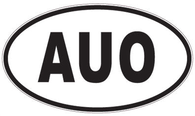 AUO - 3 Letter Initials Oval Sticker