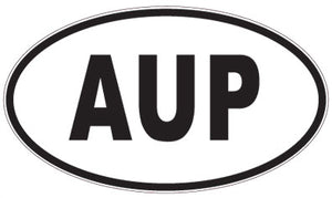 AUP - 3 Letter Initials Oval Sticker