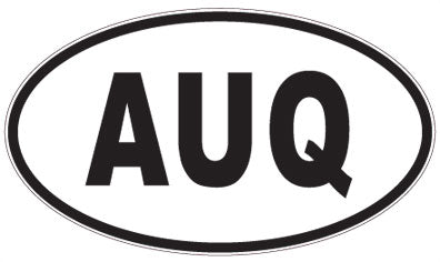 AUQ - 3 Letter Initials Oval Sticker