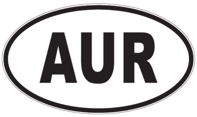 AUR - 3 Letter Initials Oval Sticker