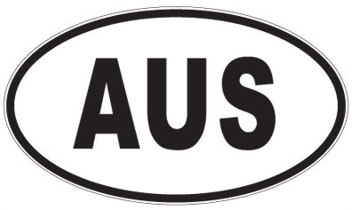 AUS - 3 Letter Initials Oval Sticker