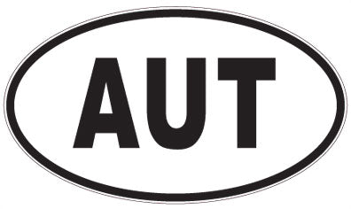AUT - 3 Letter Initials Oval Sticker