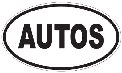 AUTOS - Oval Sticker