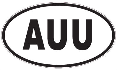 AUU - 3 Letter Initials Oval Sticker