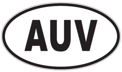 AUV - 3 Letter Initials Oval Sticker