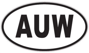 AUW - 3 Letter Initials Oval Sticker