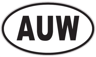 AUW - 3 Letter Initials Oval Magnet