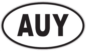 AUY - 3 Letter Initials Oval Sticker