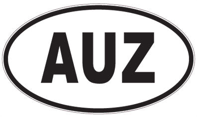 AUZ - 3 Letter Initials Oval Sticker
