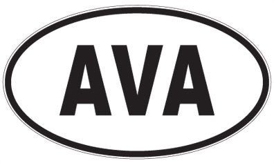 AVA - 3 Letter Initials Oval Sticker