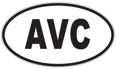 AVC - 3 Letter Initials Oval Sticker