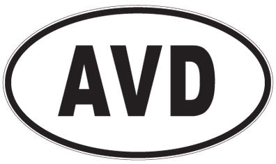 AVD - 3 Letter Initials Oval Sticker
