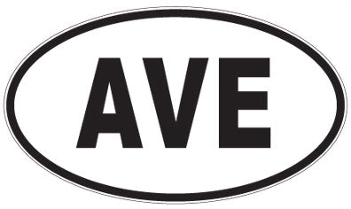 AVE - 3 Letter Initials Oval Sticker