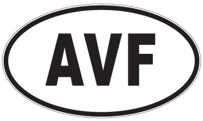AVF - 3 Letter Initials Oval Sticker