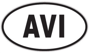 AVI - 3 Letter Initials Oval Sticker