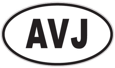 AVJ - 3 Letter Initials Oval Magnet