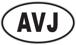 AVJ - 3 Letter Initials Oval Sticker