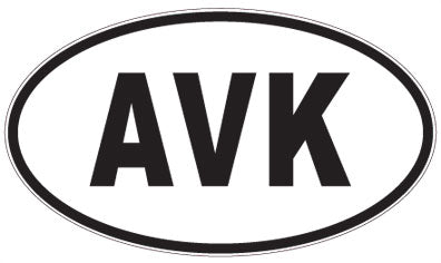AVK - 3 Letter Initials Oval Sticker