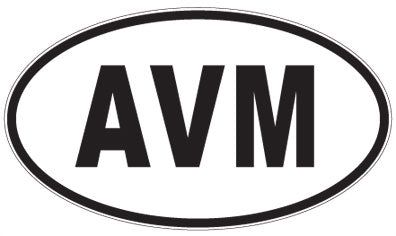 AVM - 3 Letter Initials Oval Sticker