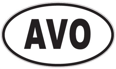 AVO - 3 Letter Initials Oval Sticker