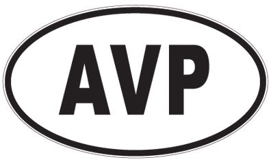 AVP - 3 Letter Initials Oval Sticker