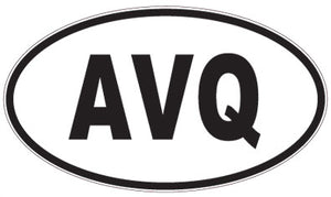 AVQ - 3 Letter Initials Oval Sticker