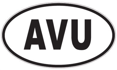 AVU - 3 Letter Initials Oval Sticker