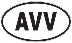 AVV - 3 Letter Initials Oval Sticker