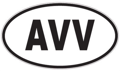 AVV - 3 Letter Initials Oval Magnet